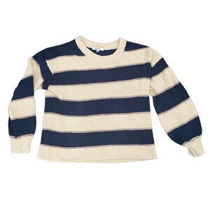 Madewell Women's Striped Crewneck Medium Long Sleeve Teddy bear sweater (J23)
